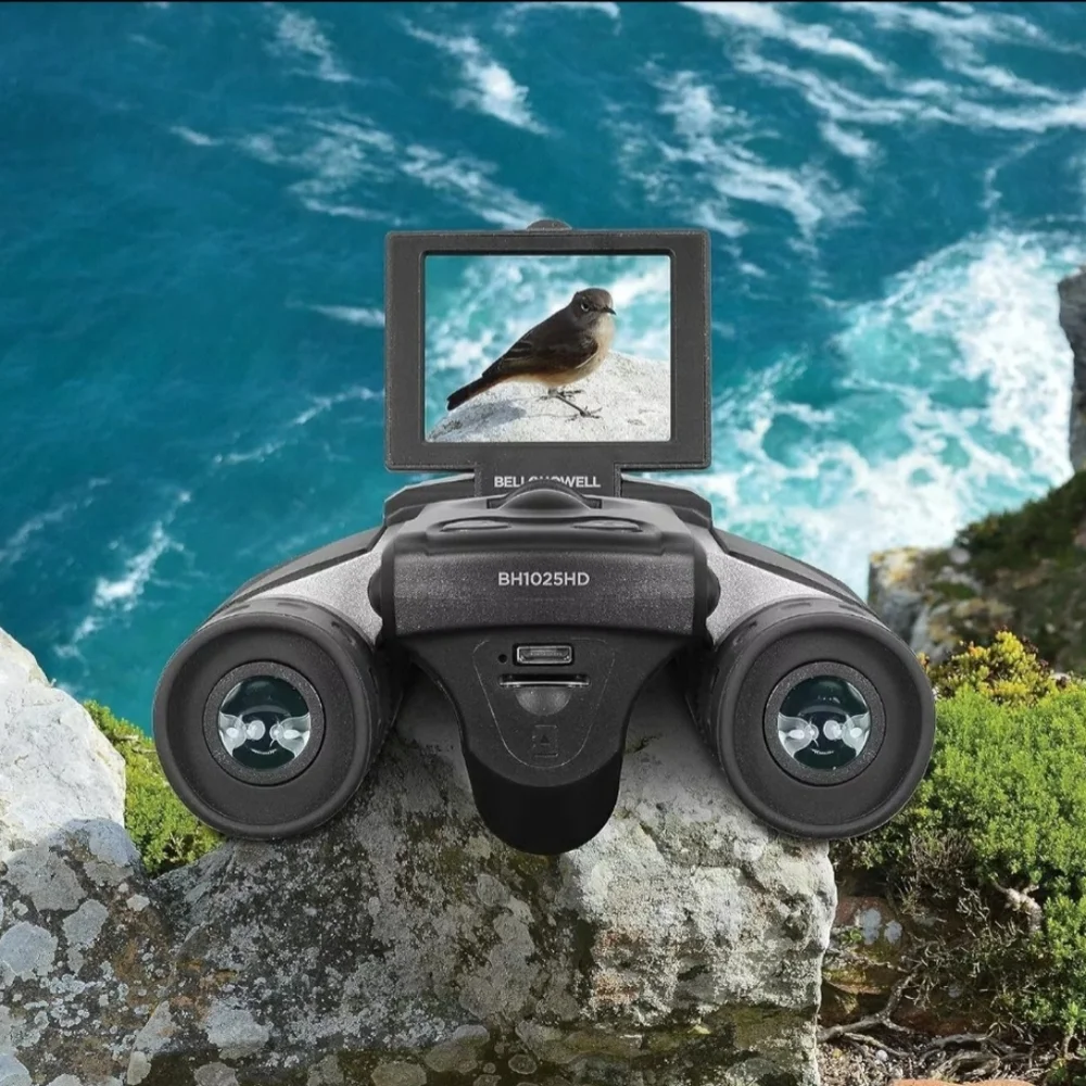 BELL+HOWELL BH1025HD 10X25 BINOCULARS WITH 2.5K HD DIGITAL CAMERA New Sealed Box